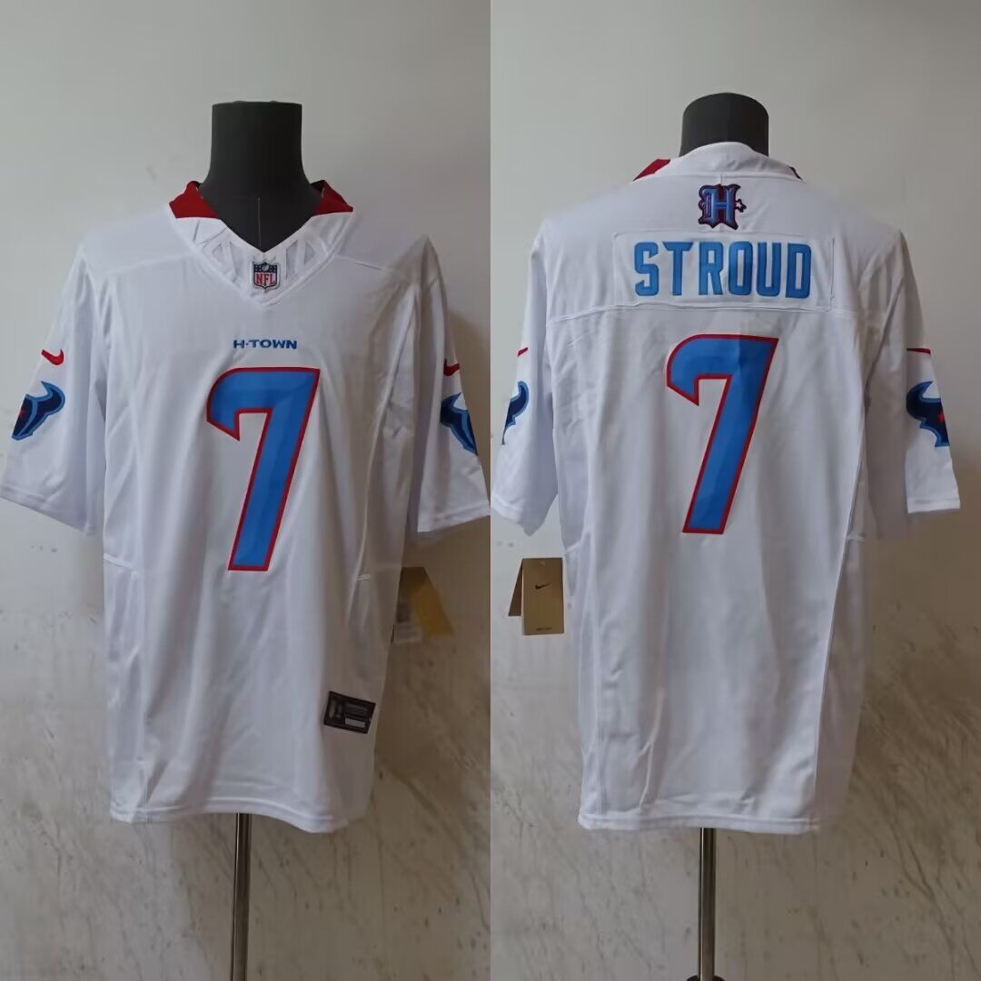 Men Houston Texans #7 C.J. Stroud Nike white Alternate Game NFL 2024 Jersey